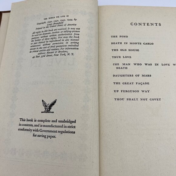 The World We Live In Louis Bromfield 1944 The Blakiston Company Hardback Book - Picture 6 of 9